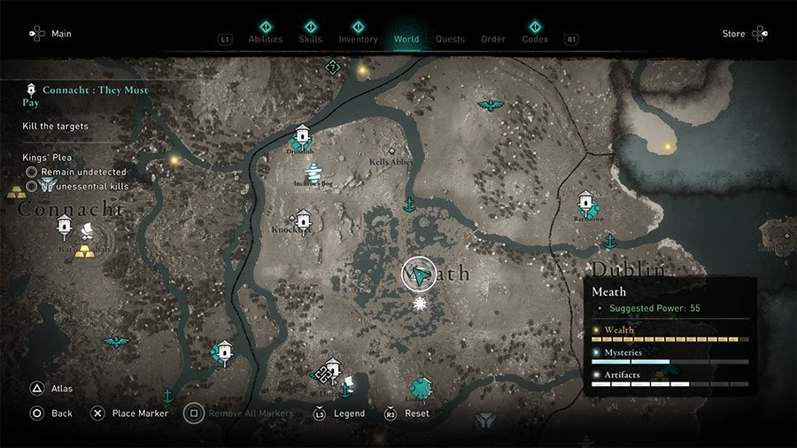 Assassin's Creed Valhalla Southern Ui Neill Treasure Hoard Map Guide