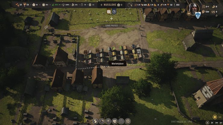 An image showing players the most effective way to play specific buildings for an efficient region in the game Manor Lords