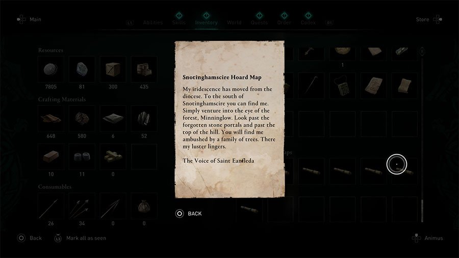 Snotinghamscire Treasure Hoard Map Clue